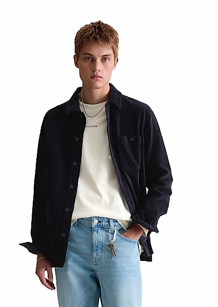 Marc OPolo DENIM Langarmshirt aus softem Frottee-Cord, relaxed fit, Kentkra günstig online kaufen