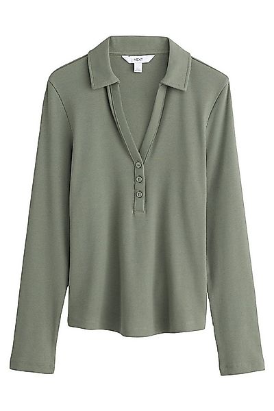 Next Langarmbluse Langärmeliges Button-down-Henley-Oberteil (1-tlg) günstig online kaufen