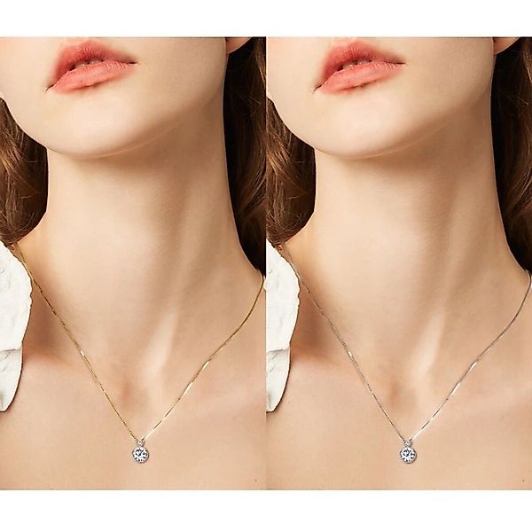 ROUGEMONT Kette mit Anhänger Damen Moissanit günstig online kaufen