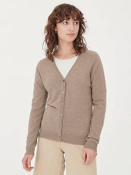 GOBI Cashmere Strickjacke Naturfarbe V-Ausschnitt Kaschmirstrickjacke günstig online kaufen