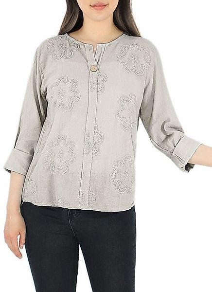 dy_mode Langarmbluse Damen Langarmshirt – Leichte Bluse im Vintage-Look mit günstig online kaufen