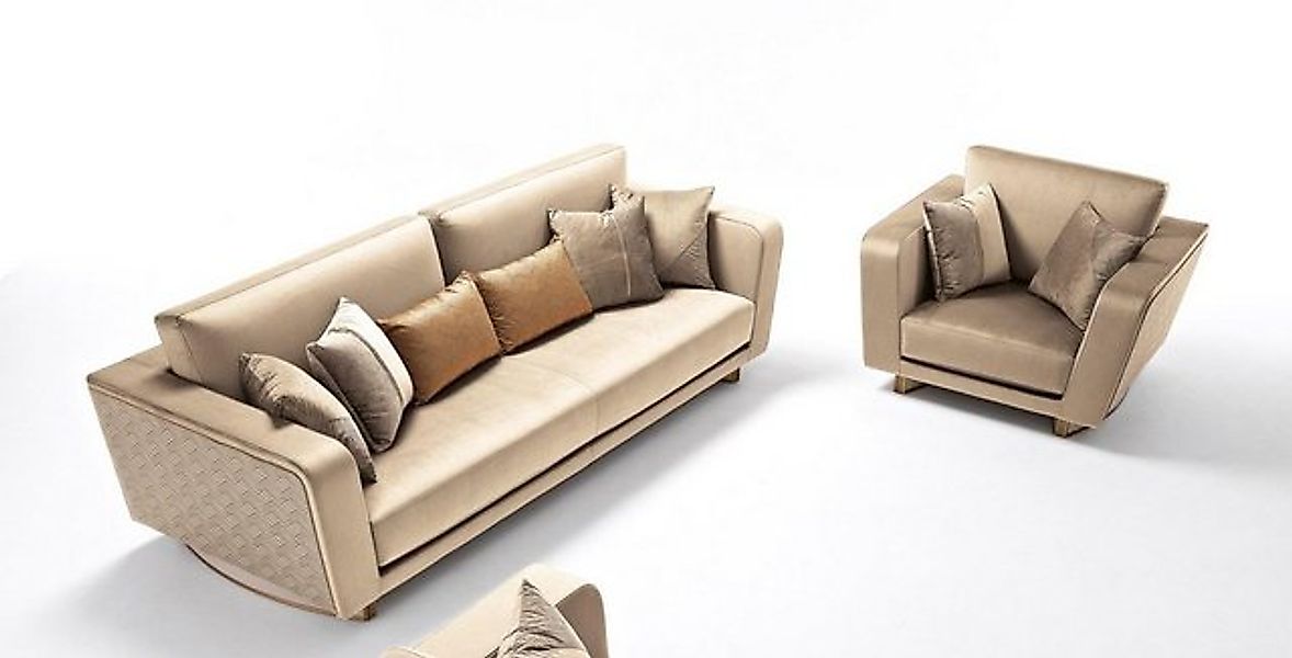 JVmoebel Sofa Sofagarnitur 3+1 Sitzer Set Sofas Polster Couchen Leder Relax günstig online kaufen
