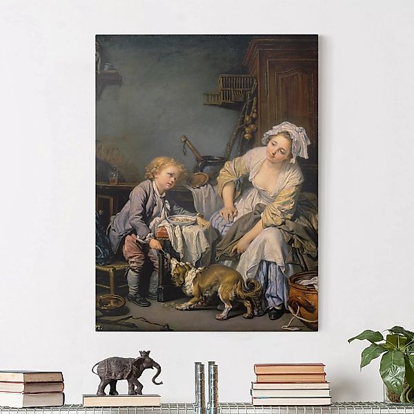 Leinwandbild Kunstdruck - Hochformat Jean Baptiste Greuze - Das verwöhnte K günstig online kaufen