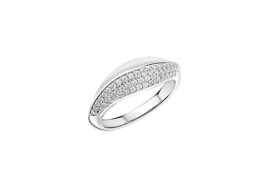Zeeme Fingerring Silber 925 rhodiniert mit Zirkonia weiß günstig online kaufen