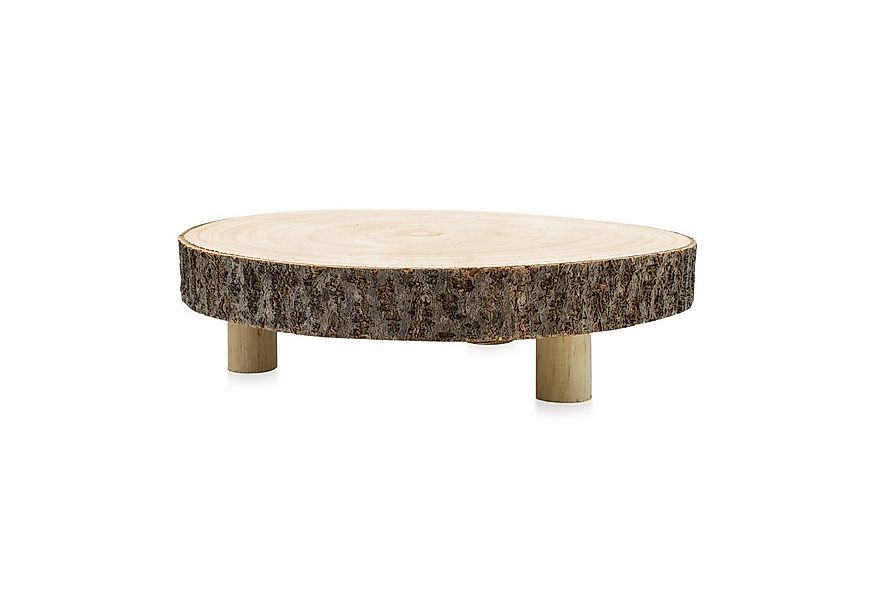 Spetebo Blumenhocker aus Baumscheibe mit Rinde auf 3 Füßen - Ø 25-30 cm (Pf günstig online kaufen