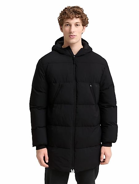 TOM TAILOR Denim Steppjacke, mit Kapuze, mit Logo Print günstig online kaufen