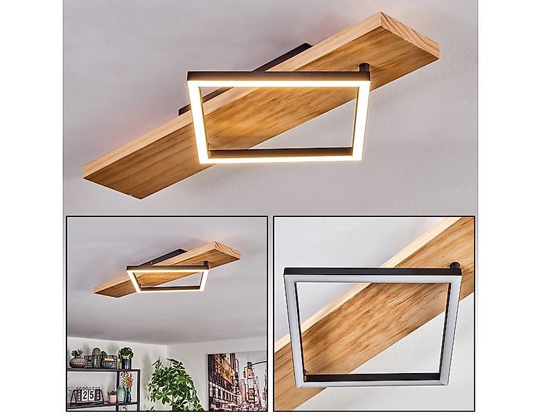 hofstein Deckenleuchte Deckenlampe aus Metall/Holz/Kunststoff in Naturfarbe günstig online kaufen