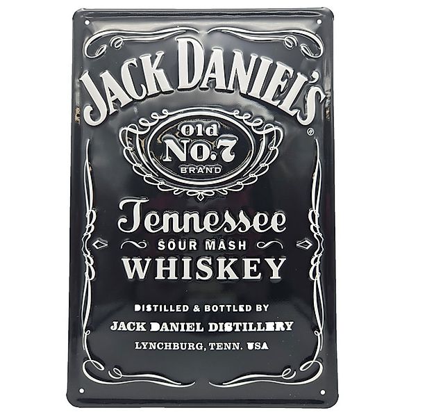 Jack Daniels Metallbild Blechschild Jack Daniels Tennessee Whiskey, (1 St) günstig online kaufen