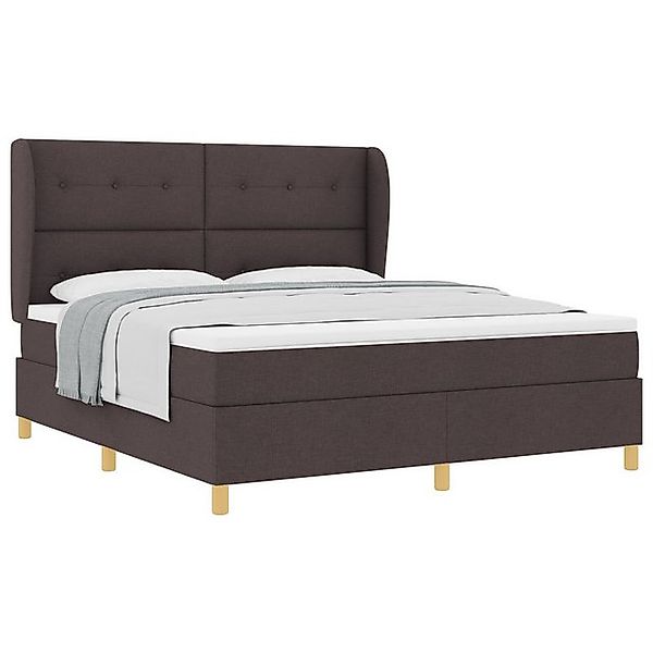 vidaXL Bett Boxspringbett mit Matratze Dunkelbraun 180x200 cm Stoff (1-tlg) günstig online kaufen