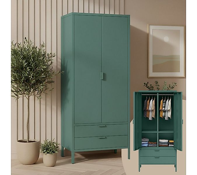skølm Kleiderschrank Ituri aus Metall (Dunkelgrün) Schrank mit 6 Fächern, 2 günstig online kaufen