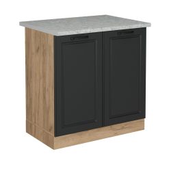 Vicco Spülenunterschrank R-Line, Anthrazit Landhaus/Goldkraft Eiche, günstig online kaufen