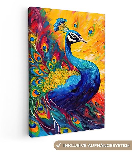 OneMillionCanvasses® Leinwandbild Pfau - Kunst - günstig online kaufen