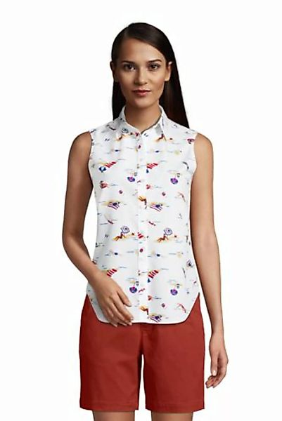 Ärmellose Supima Bügelfrei-Bluse mit Muster in Petite-Größe, Damen, Größe: günstig online kaufen