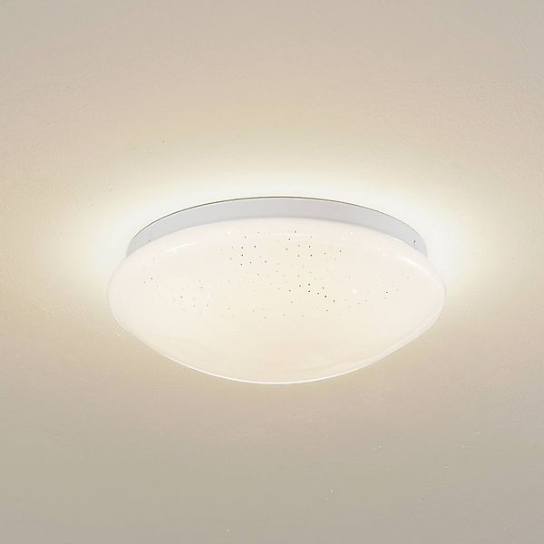 Lindby LED-Deckenleuchte Janosch, weiß, Ø28cm, Fernbedienung günstig online kaufen