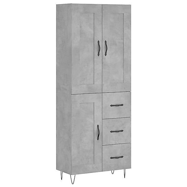 vidaXL Highboard Betongrau 69,5x34x180 cm Holzwerkstoff 3200037 günstig online kaufen