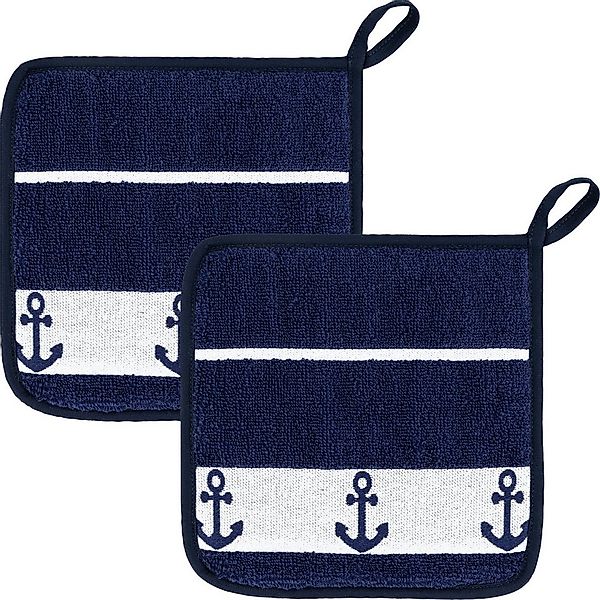Kracht Kochschürze Topflappen "Anker" 2er-Pack, Frottier Motiv günstig online kaufen