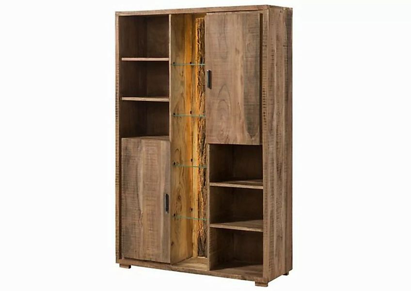 Massivmoebel24 Dreh-/Schwebetürenschrank (Schrank Akazie 118x40x180 natur l günstig online kaufen