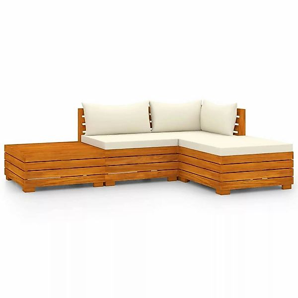 4-tlg. Garten-lounge-set Mit Kissen Massivholz Akazie günstig online kaufen