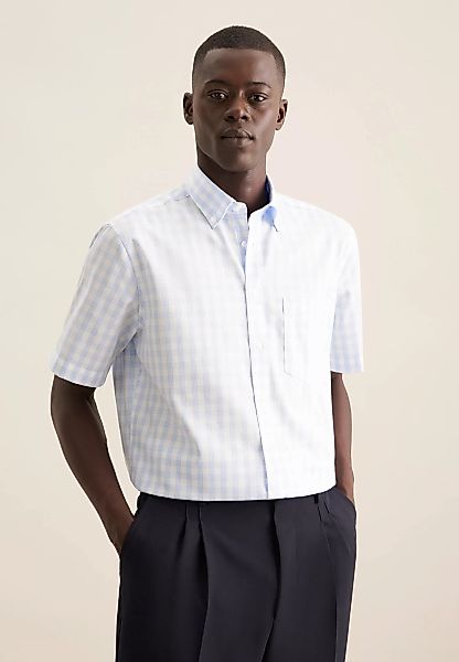 seidensticker Businesshemd "Regular", Regular 1/2 Button-Down-Kragen Karo günstig online kaufen