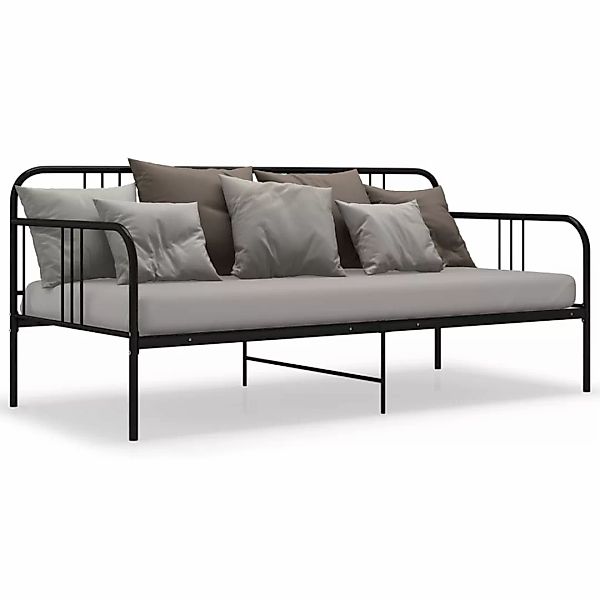 Schlafsofa Bettgestell Schwarz Metall 90x200 Cm günstig online kaufen