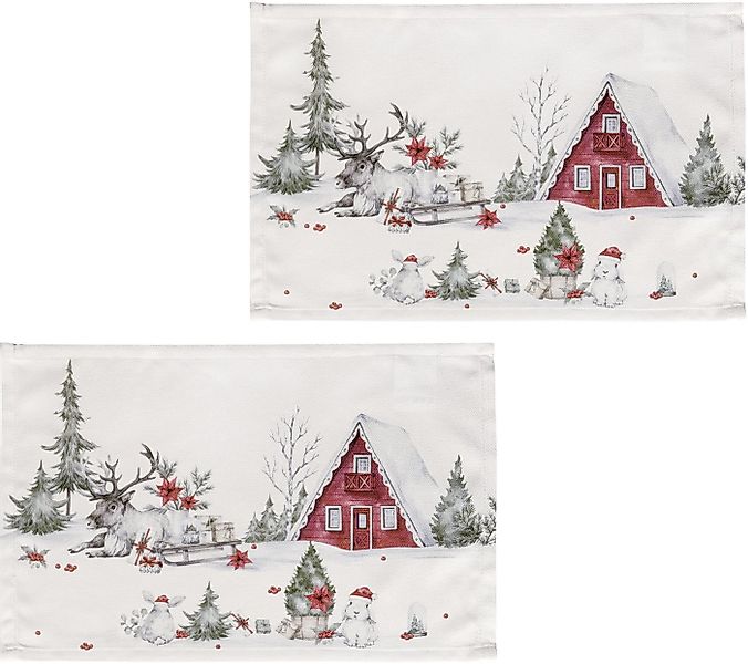 OTTO home Platzset Lealux, (Set, 2-St), 2er Set, Weihnachtlich, bedruckt, w günstig online kaufen