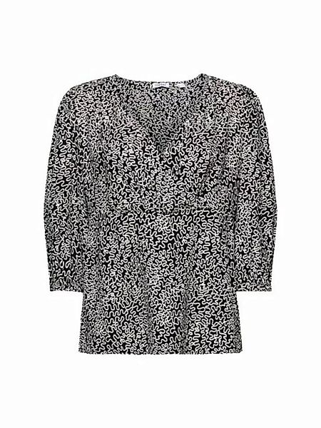 Esprit Langarmbluse Crêpe-Bluse mit V-Ausschnitt und Print günstig online kaufen