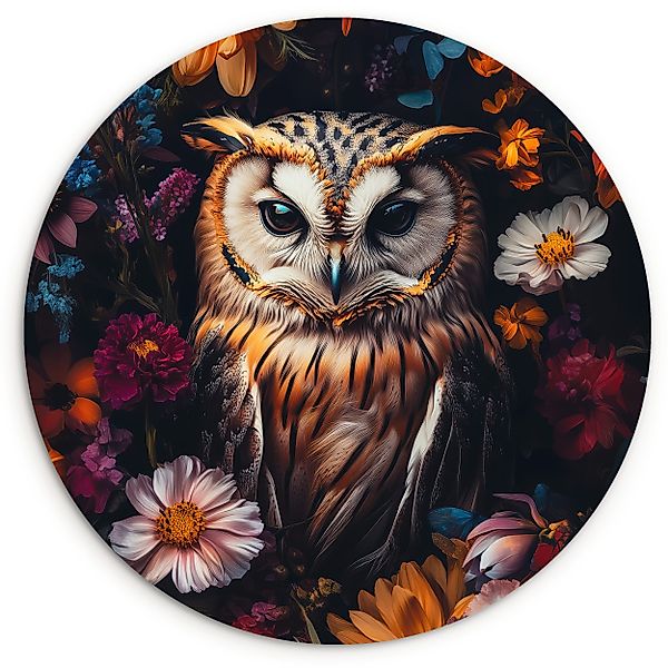 MuchoWow Gemälde Eule - Blumen - günstig online kaufen