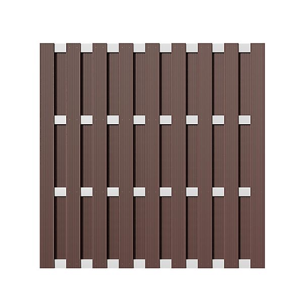 T&J WPC-Bretterzaun Eldena 4 Querriegel Aluminium 180 cm x 180 cm Braun günstig online kaufen