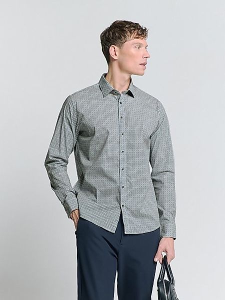 NO EXCESS Langarmhemd No Excess Stretchhemd mit Print Shirt Stretch Allover günstig online kaufen