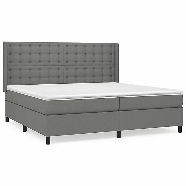 Vidaxl Boxspringbett Mit Matratze Dunkelgrau 200x200 Cm Stoff günstig online kaufen