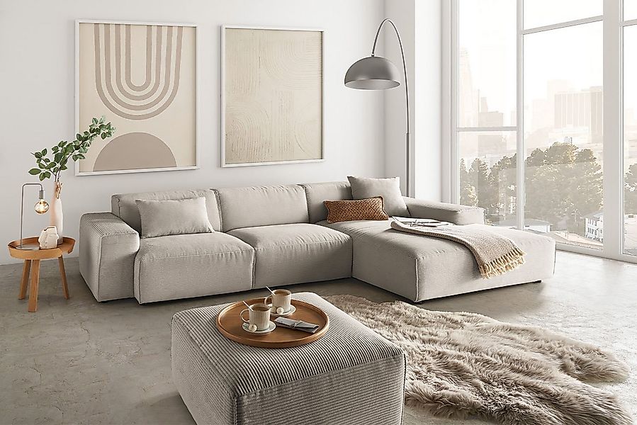KAWOLA Ecksofa RANI, Couch L-Form rechts od. links, Cord verschiedene Farbe günstig online kaufen