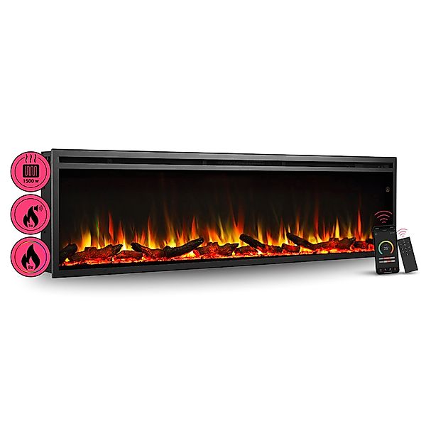BALDERIA AT-72 Elektrokamin Einbaukamin Heizung 3D-Flammeneffekt Wifi App S günstig online kaufen