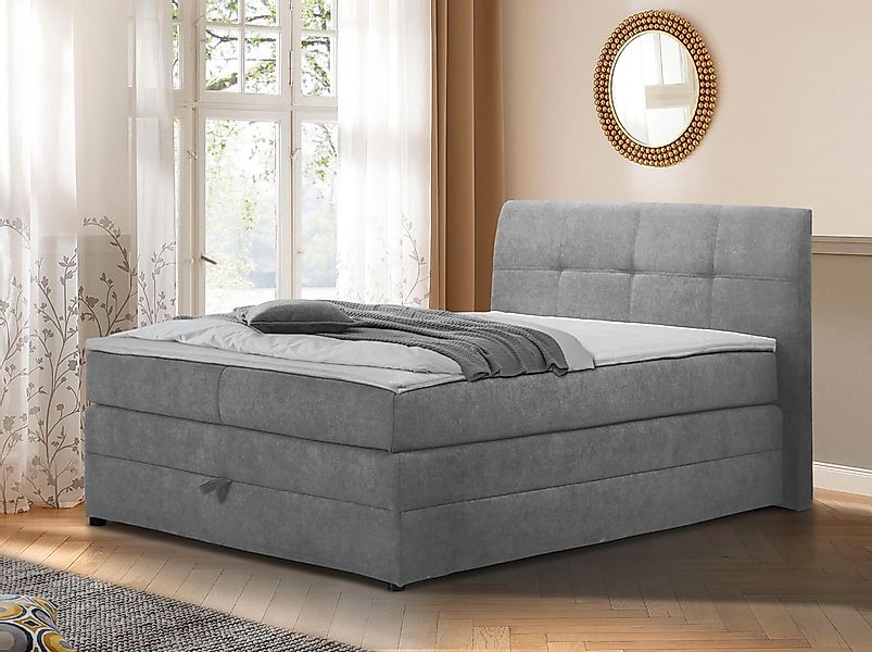 Home affaire Boxspringbett "Finja" besonders komfortable Liegehöhe, mit pra günstig online kaufen