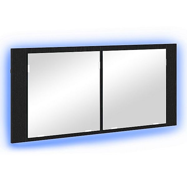 vidaXL Badezimmerspiegelschrank LED Spiegelschrank Schwarz Eiche 100x12x45 günstig online kaufen