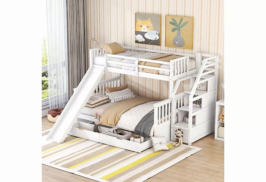 OKWISH Bett Etagenbett mit Schubladen, Kinderbett Einzelbett Funktionsbett günstig online kaufen