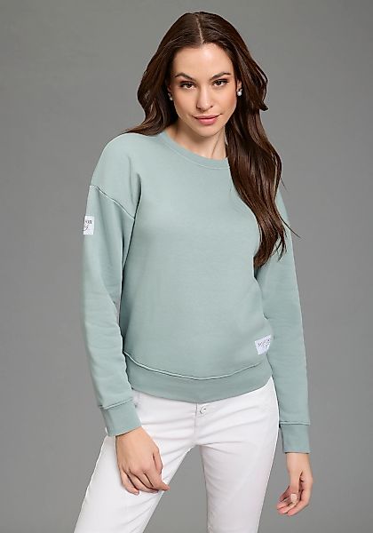 Bruno Banani Sweatshirt, mit Rundhalsausschnitt und platzierten Weblabels günstig online kaufen