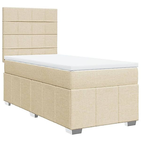 vidaXL Bett Boxspringbett mit Matratze Creme 80x200 cm Stoff günstig online kaufen