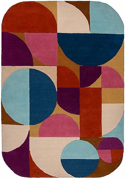 FLAIR RUGS Wollteppich »Mia Arch«, rechteckig, 12 mm Höhe, mit gebogener Ka günstig online kaufen