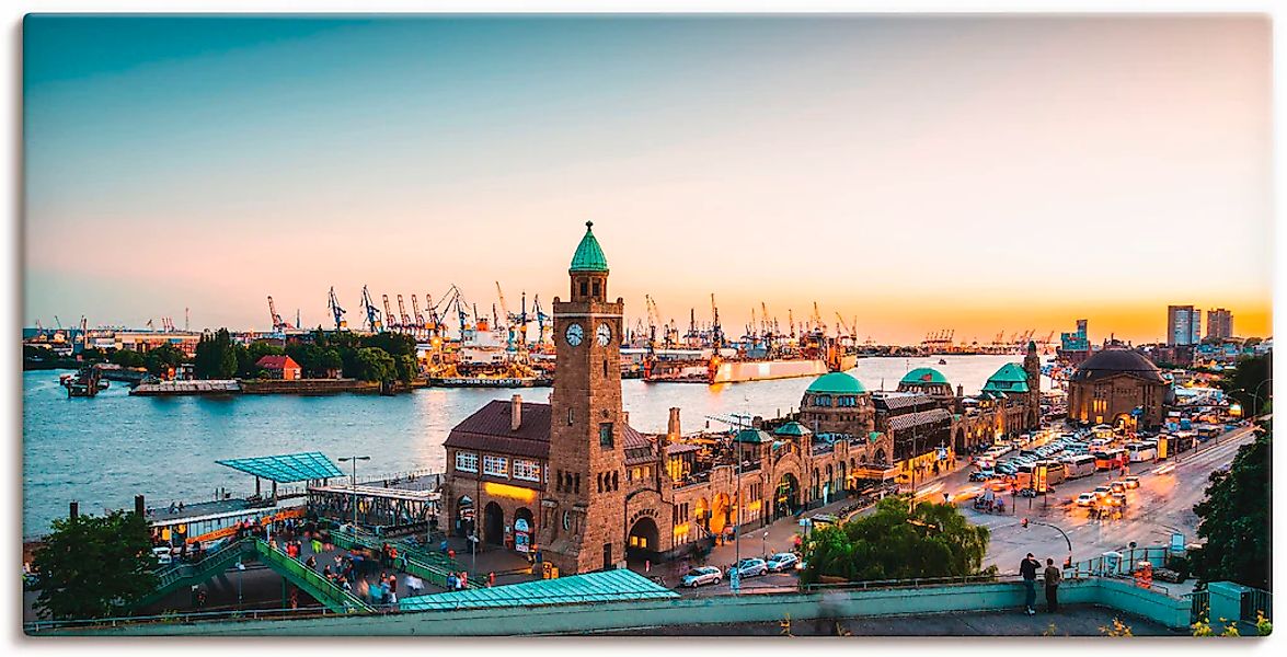 Artland Wandbild "Hamburg Hafen und Landungsbrücken" Deutschland 1 Stk. tlg günstig online kaufen