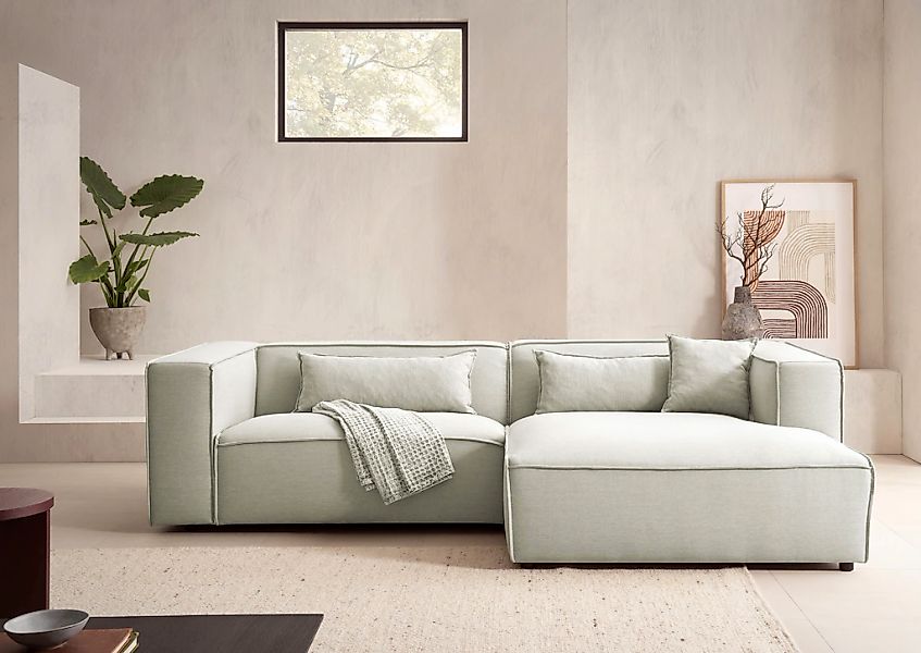 LeGer Home by Lena Gercke Ecksofa "PIARA mit Kedernaht in Cord oder Leineno günstig online kaufen