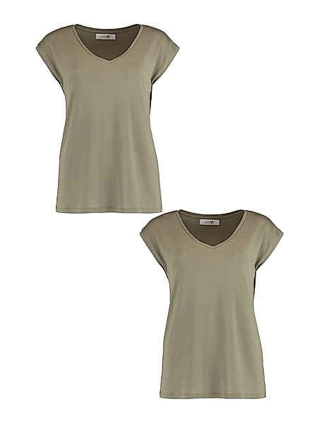 HaILY’S T-Shirt 2er-Set V-Ausschnitt Kurzarm Basic günstig online kaufen