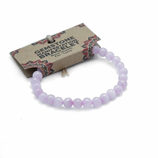 Bali-Homedecor Armband Edelstein-Manifestationen-Armband - Rosenquarz – günstig online kaufen