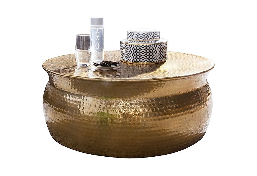 Wohnling Couchtisch WL5.453 Wohnzimmertisch Sofatisch Rund Hammerschlag Gol günstig online kaufen