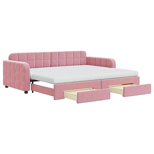 vidaXL Tagesbett Ausziehbar mit Schubladen Rosa 90x200 cm Samt1881271 günstig online kaufen