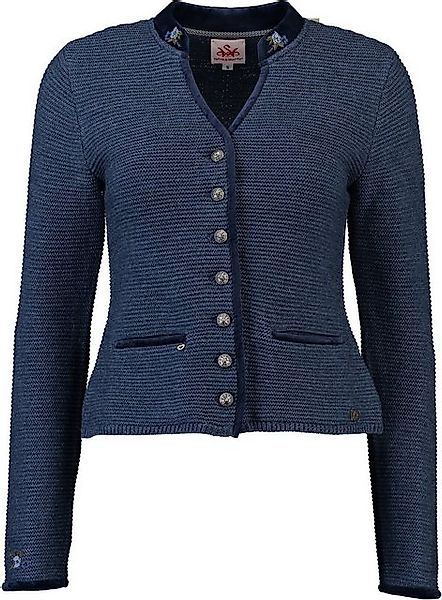 Spieth & Wensky Strickjacke SPIETH & WENSKY Strickjacke Malta Blau mit edle günstig online kaufen