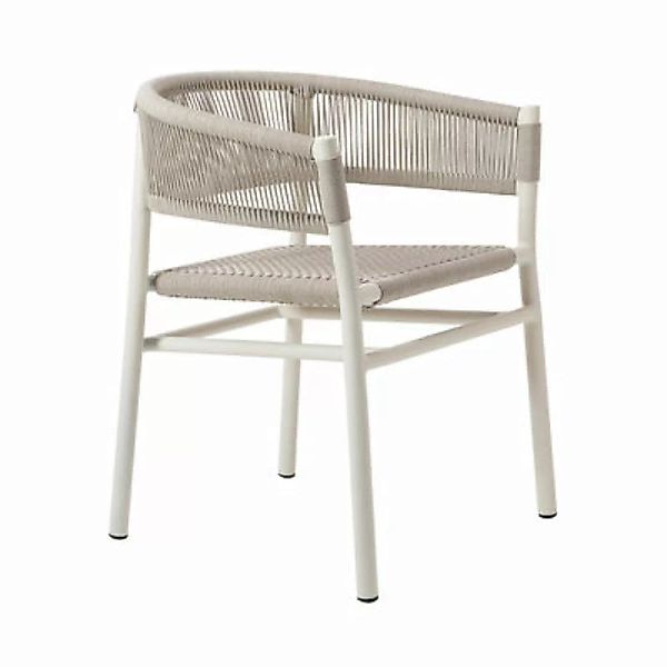Stapelbarer Sessel Kilt textil beige / Aluminium & Synthetikseil - Ethimo - günstig online kaufen