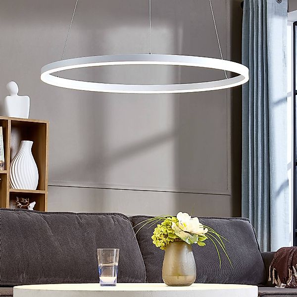 Arcchio LED-Hängeleuchte Albiona, weiß, 1 Ring, Ø 80 cm günstig online kaufen