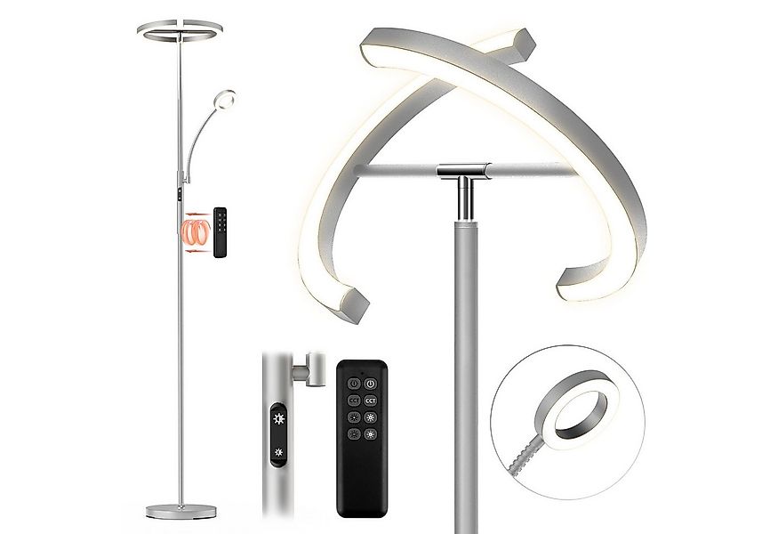 FIMEI Stehlampe 29W, mit Leseleuchte, Fernbedienung & Touch, LED fest integ günstig online kaufen