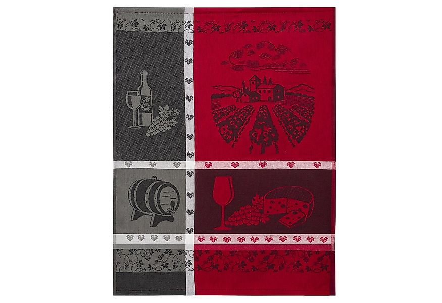 ROSS Geschirrtuch, Wein, Weinberge, Trauben, grau-bordeaux günstig online kaufen