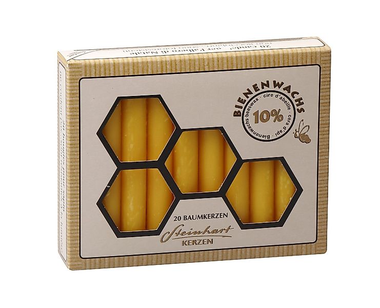 Steinhart Kerzen Bienenwachskerze Baumkerzen 10% Bienenwachs 95 x Ø 13 mm, günstig online kaufen